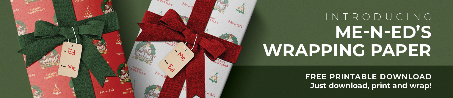 Introducing Me-N-Ed's wrapping paper - Free printable download. Just download, print and wrap!